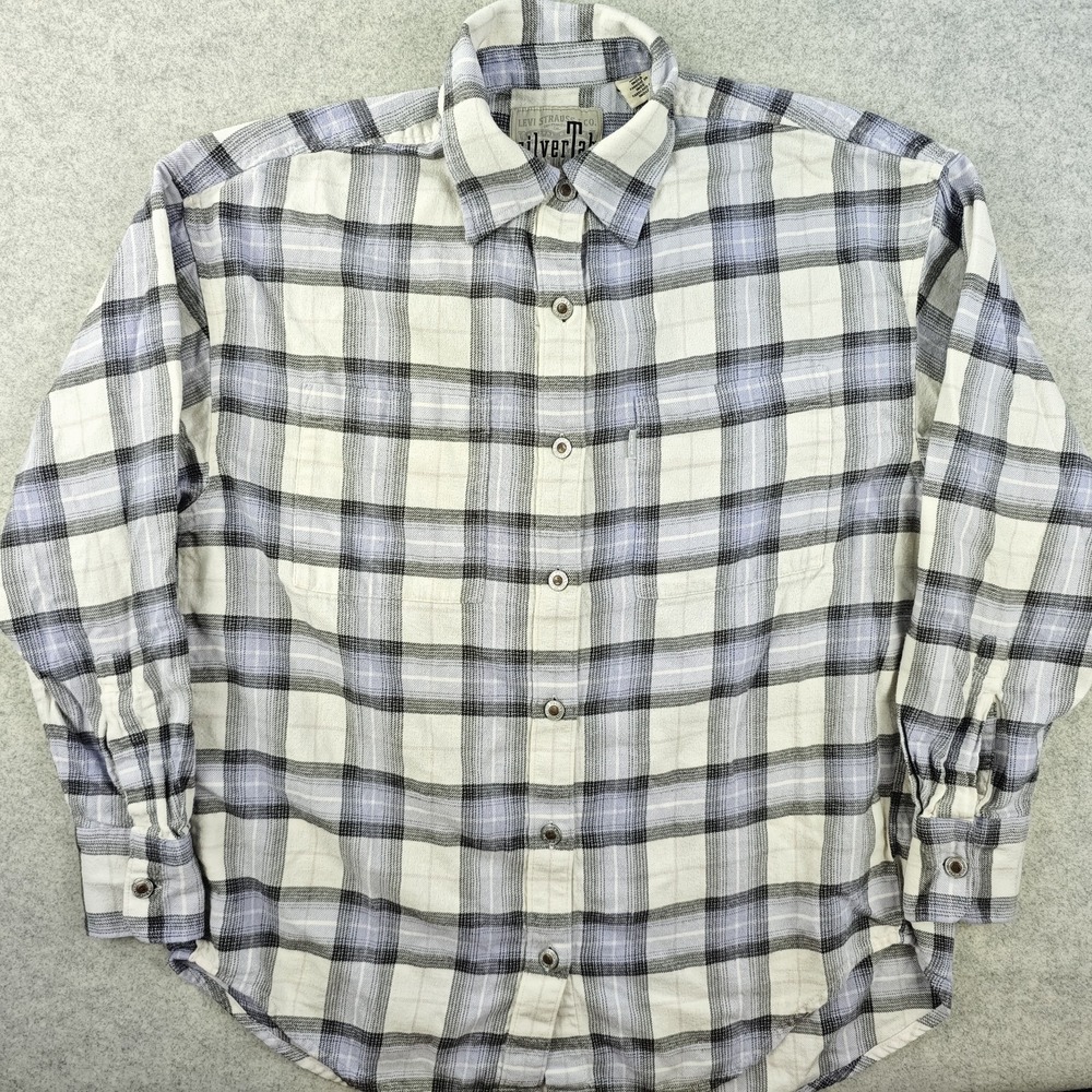 Levis Silver Tab Shirt Adult XS‎ Oversized Long Sleeve Button Up Pockets Flannel